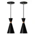 Kit 2 Lustre Decorativo Mini Paris Preto Com Cobre 30cm