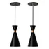 Kit 2 Lustre Pendente Mini Paris Preto Para Quarto