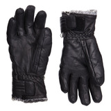 Kit 2 Luva Forro Inverno Motoqueiro Couro Sintético Preta