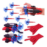 Kit 2 Luva Lança Teia Aranha Brinquedo Meninos C 6 Dardos
