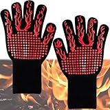 Kit 2 Luva Térmica Resistente Churrasco E Forno Suporta Alta Temperatura 600 C Cor Vermelha Ideal Para Churrasqueiro E Cozinha Prime Grill