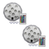 Kit 2 Luz Led Piscina Colorida Controle Remoto Pilha Ventosa