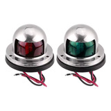 Kit 2 Luz Navegação Verde Vermelha Inox Led 12v Barco Lancha