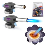 Kit 2 Maçarico Culinário Portátil Multiuso Controle De Chama
