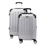 Kit 2 Mala De Viagem Bordo Roda 360 Rígida Resistente 10kg 23kg Anac Clavos Cinza