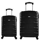 Kit 2 Malas De Viagem De Bordo Carry On Preta Fibra Abs 20 E 18 