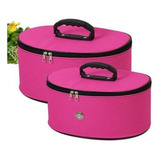 Kit 2 Maletas Frasqueiras Viagem Maquiagem Manicure Bijou