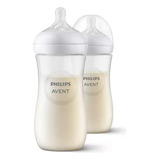 Kit 2 Mamadeiras Pétala 3 0 330ml Bico N4 Transpare Avent