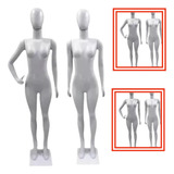 Kit 2 Manequim Feminino Branco 03 Braços Completa Base Top
