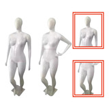 Kit 2 Manequim Plus Size De Plástico Branco Gorda Pose Base