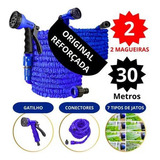 Kit 2 Mangueira Mágica 30m Flexível Reforçada Azul