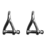 Kit 2 Manilha Torcida Aço Inox 10mm Cabos Náuticos Kamell