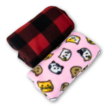 Kit 2 Mantas Soft Cobertor Pet Cachorro Gato Estampadas