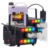 Kit 2 Maquina De Fumaça Canhão 8 Led 600w 220v Rgbw Controle Remoto Com E Sem Fio Alcance Fumaça 4 Metros Proteção De Vazamento Reservatório 0 5l Para Festa Show Eventos Acompanha Fluido 5l Brinde