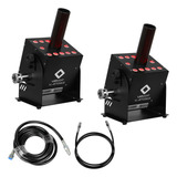 Kit 2 Maquinas Jet Co2 Led Rgb Mangueira 10m E 3m Fumaça Dj