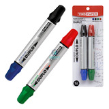 Kit 2 Marcador De Quadro Branco Duplo Pratico Colors Barato