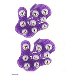 Kit 2 Massageador Corporal Luva 9 Bolas Aço Roxo