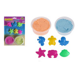 Kit 2 Massinha Areia Magica Infantil Modeladora 6 Forminhas Cor Multicolorido