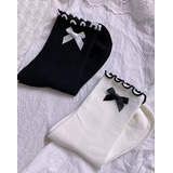 Kit 2 Meia Feminina Adulto Algodão Cosplay Mary Jane