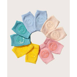 Kit 2 Meia Joelheira Smiley P Bebê Engatinhar Antiderrapant