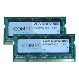 Kit 2 Memoria Notebook Ddr2 2gb 2x2gb 4gb Adata 800mhz