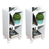 Kit 2 Mesa Cabeceira Quarto Apartamento Luxo Reta Charme Off