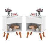 Kit 2 Mesas De Cabeceira Classic Duda Cor Branco