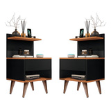 Kit 2 Mesas De Cabeceira Decore Retrô Para Quarto Quality Móveis Retro