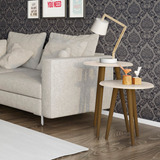 Kit 2 Mesas Laterais Aparador Sala De Estar Cor Off White