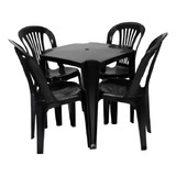 Kit 2 Mesas Quadrada Plástico C 8 Cadeiras Jantar Bar