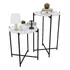 Kit 2 Mesinha Lateral Redonda Articulada Dobrável Tampo Mdf Cor Branco