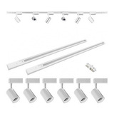 Kit 2 Metros Trilho De Eletrificado Branco C 6 Spots Led 7w