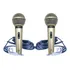 Kit 2 Microfone Com Fio Profissional Champanhe Sm58 P4 Leson