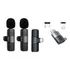 Kit 2 Microfone Lapela Sem Fio P/ iPhone Profissional 2 Em 1