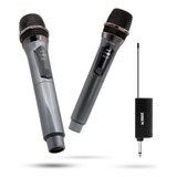 Kit 2 Microfone Sem Fio Profissional Recarregavel Uhf Led Com Receptor Para Karaoke - Para Igreja- Para Eventos - Para Palestras- Niwave
