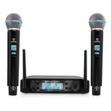 Kit 2 Microfone Sem Fio Profissional Uhf 50 Canais Digital
