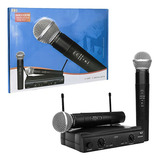 Kit 2 Microfone Sem Fio Profissional Vhf Digital Bivolt 008