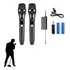 Kit 2 Microfones Dinâmico Sem Fio Profissional Recarregável Cor Preto