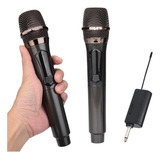 Kit 2 Microfones Sem Fio Display Led 50 Metros Distancia
