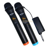 Kit 2 Microfones Sem Fio Duplo Profissional Devox Dx 382 Uhf Cor Preto