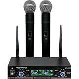 Kit 2 Microfones Wireless Sem Fio Profissional Karaoke Festa Apresentações Eventos Tomate