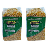 Kit 2 Milho De Pipoca Orgânica Ecobio Zero Gorduras 500 G Sabor Pipoca Amarela