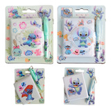 Kit 2 Mini Agenda Caderninho Caneta Stitch Bloco De Notas