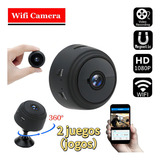 Kit 2 Mini Camera Espia Full Hd 1080 Wifi Premium Cor Preto