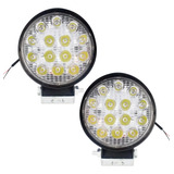 Kit 2 Mini Farol Milha 42w Redondo 14 Leds 12v 24v Universal