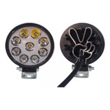 Kit 2 Mini Farol Milha Redondo 9 Leds 12v 24v 27w Maozinha