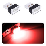 Kit 2 Mini Led Usb Luz Ambiente Interior Carro Casa Pc Gamer Estrutura Vermelho 5v