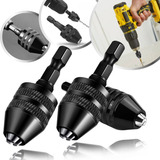 Kit 2 Mini Mandril Aperto Rápido 8mm Adaptador Haste 1 4 Pol