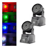 Kit 2 Mini Moving Head 18 Leds Rgb Dmx Bivolt St 183 Balada