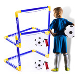Kit 2 Mini Traves Golzinhos De Futebol Infantil Rede E Bolas
